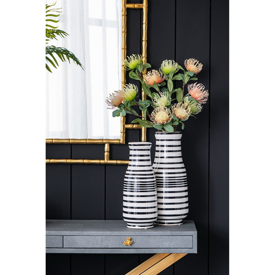 Black and White Hand Painted Vase