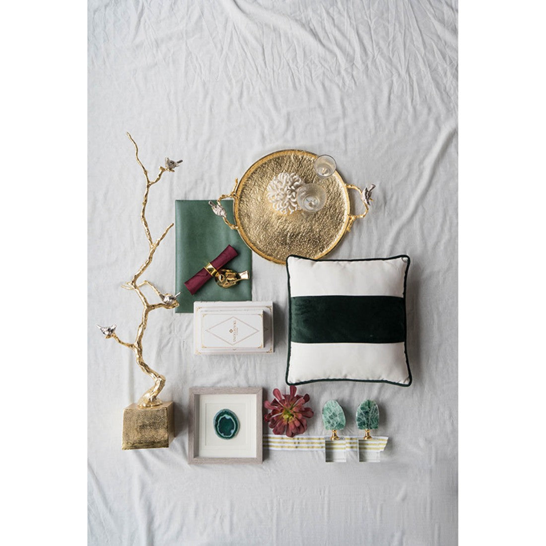 Contemporary Shiny Gold Decorative Tray