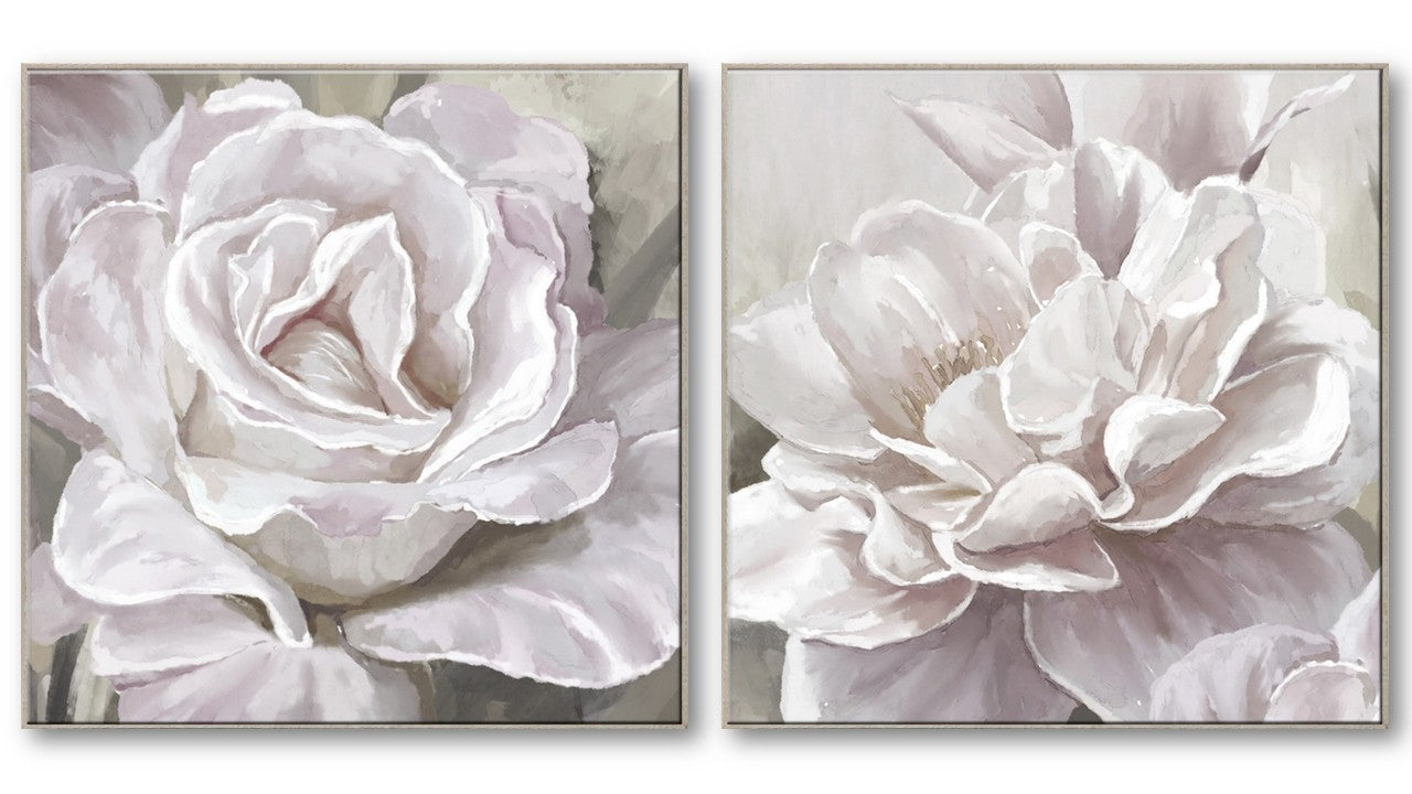 Set of 2 82x82x5CM Roses Canvas Framed