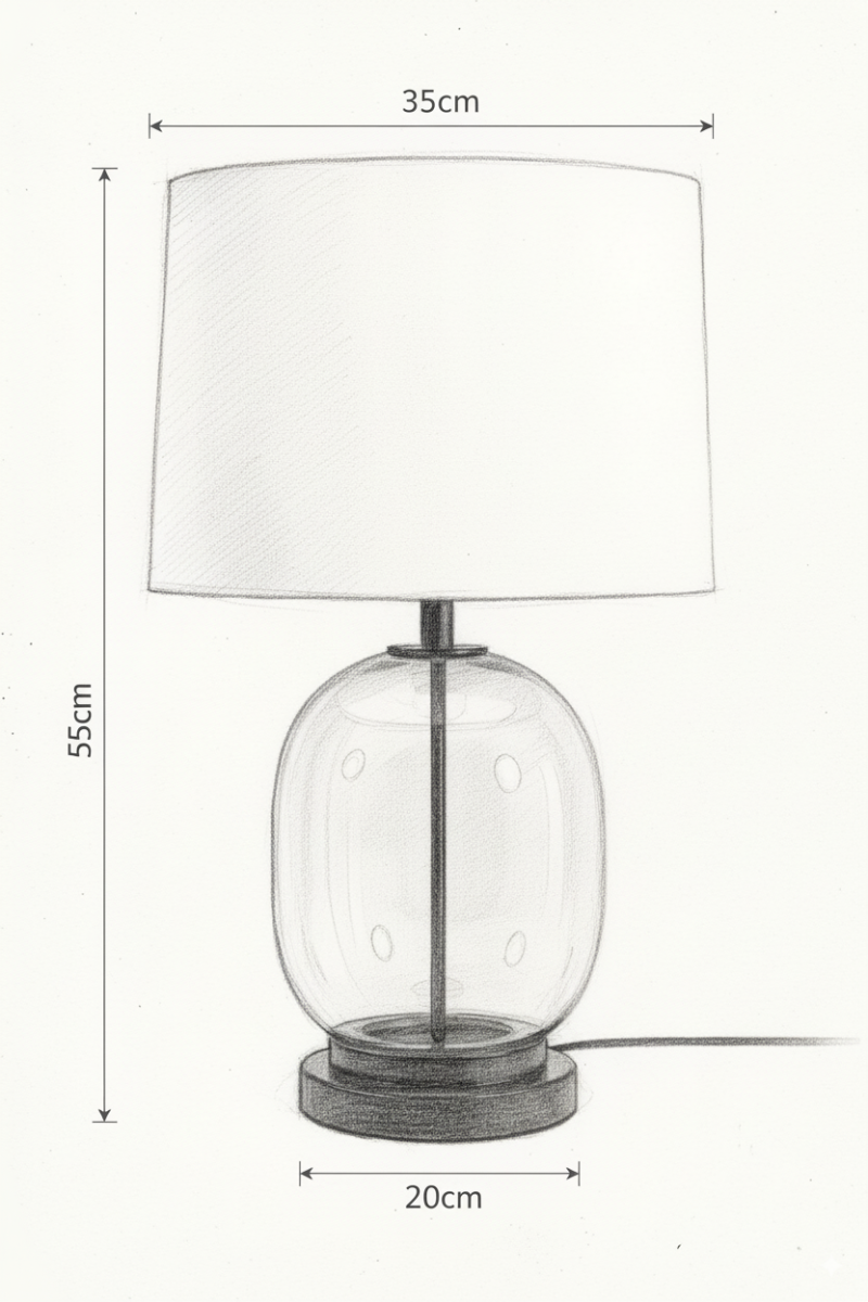 H55cm SohoGlassLamp WhiteShade