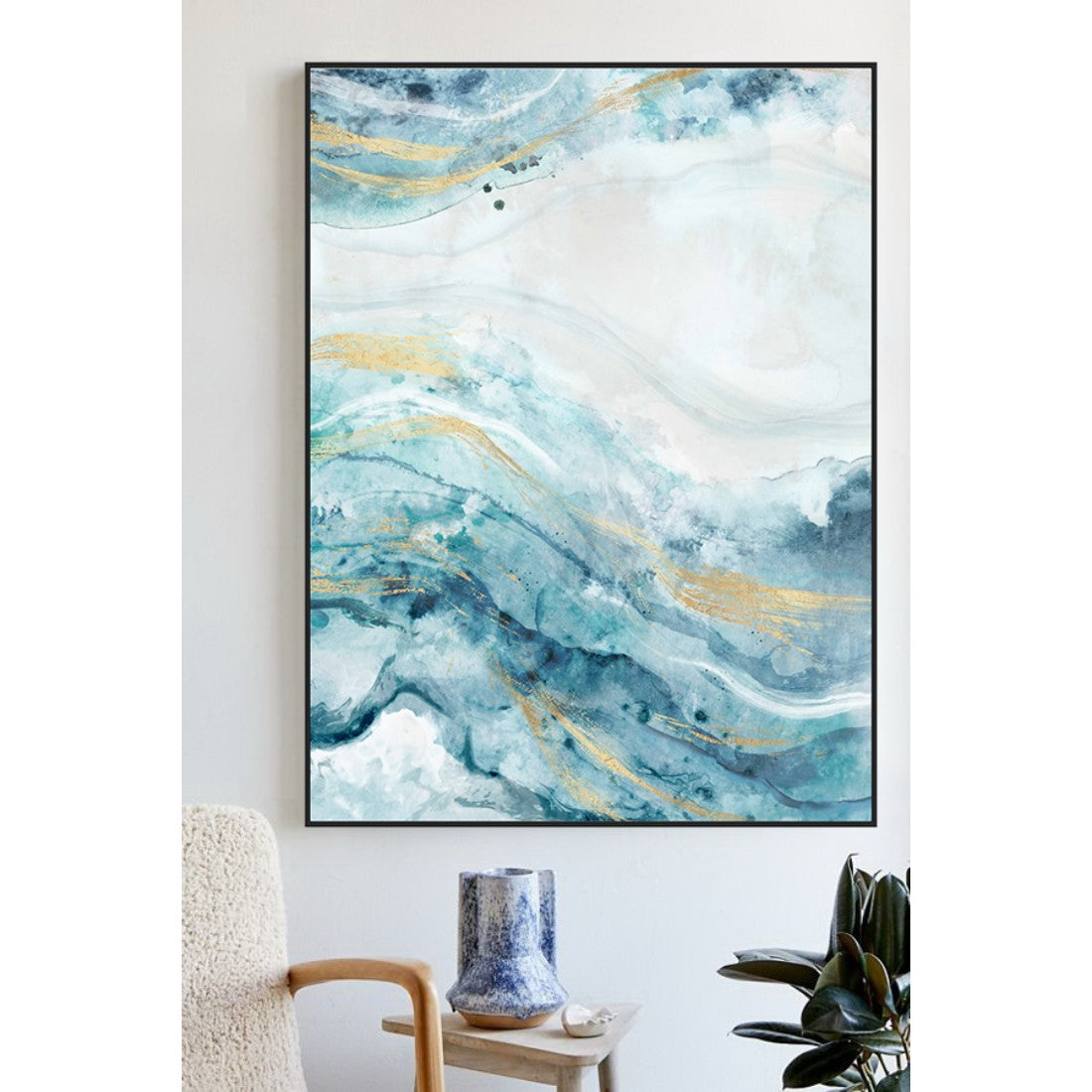 Blue Lagoon Framed Canvas