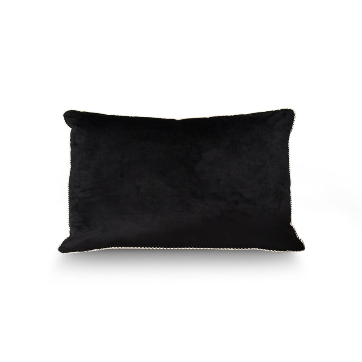 Onyx Velvet Cushion with Piping