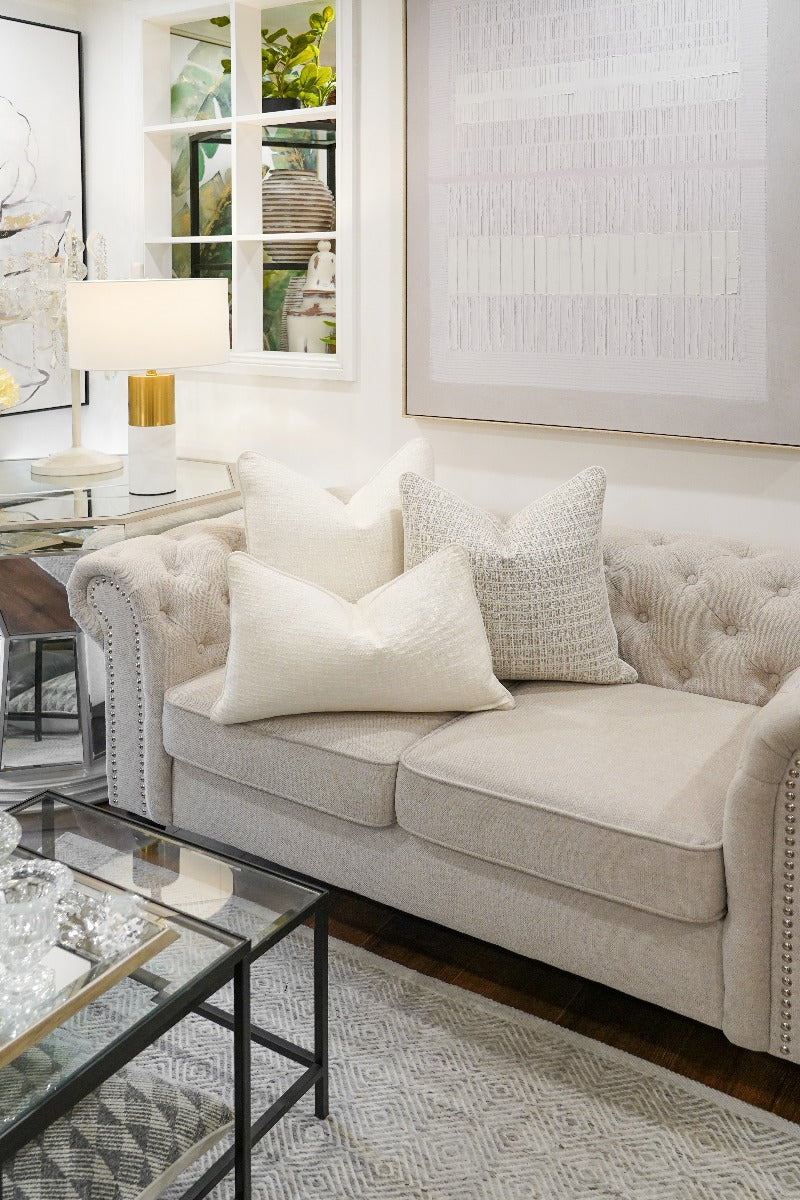 Ivory Tweed Cushion