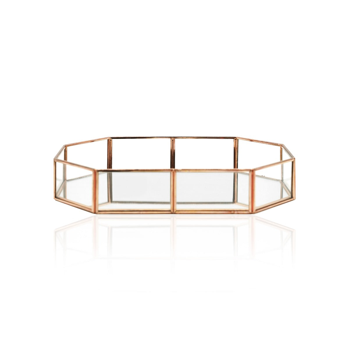 Callisto Rose Gold Glass Tray
