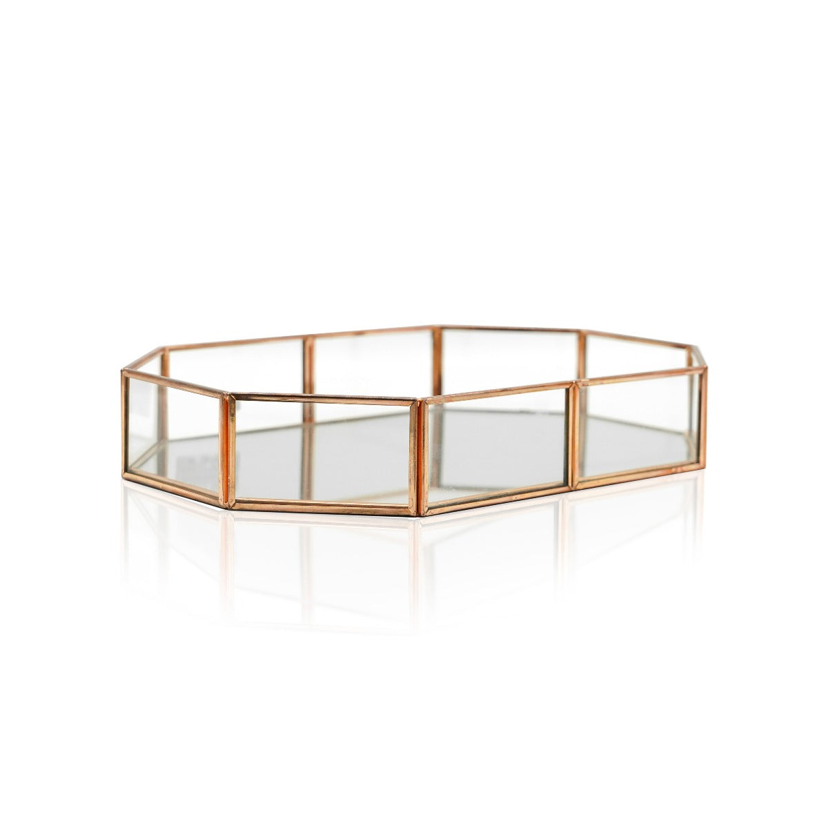 Callisto Rose Gold Glass Tray
