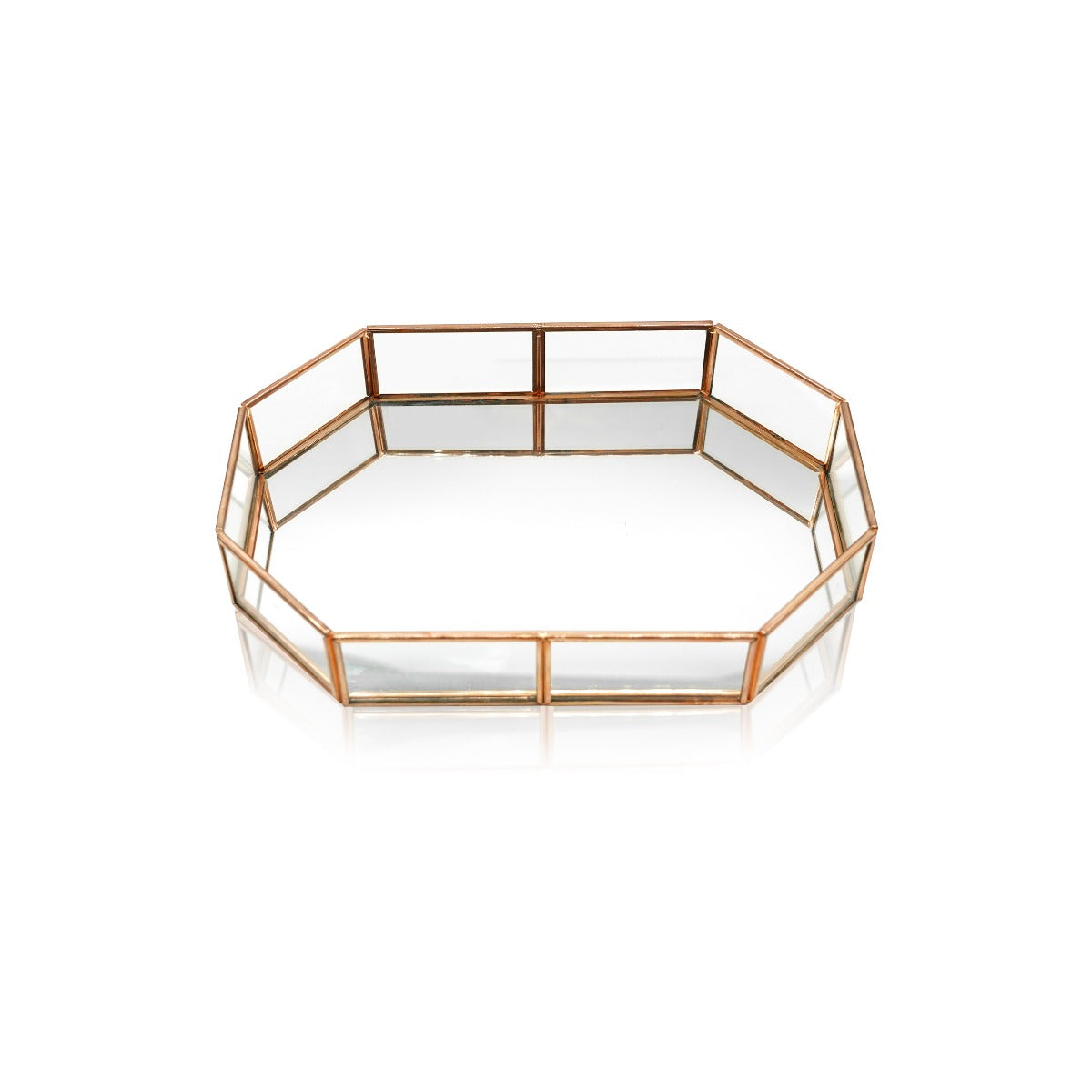 Callisto Rose Gold Glass Tray
