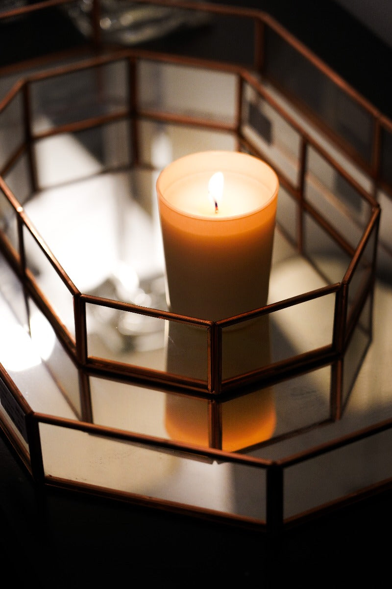 Callisto Rose Gold Glass Tray