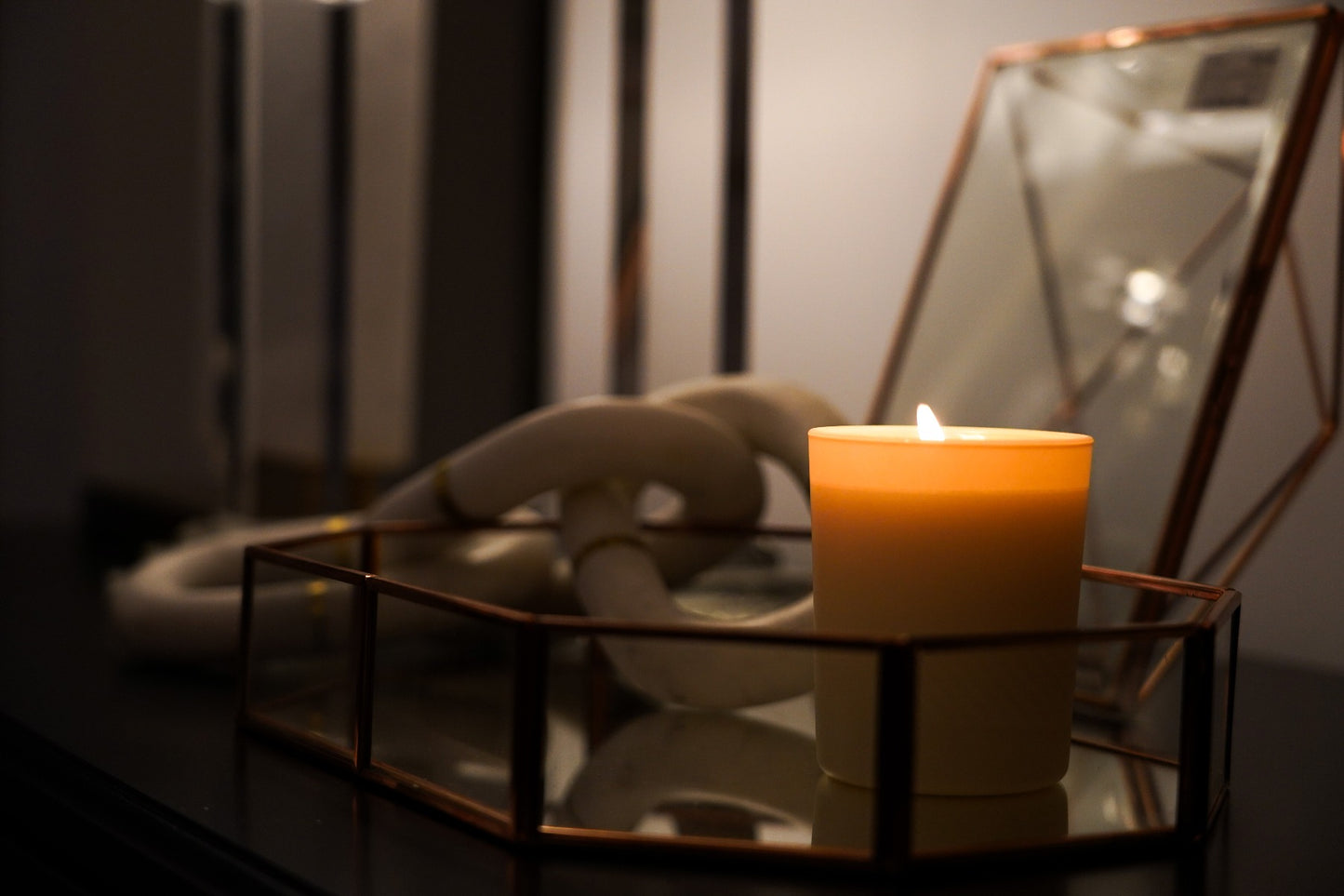 Callisto Rose Gold Glass Tray