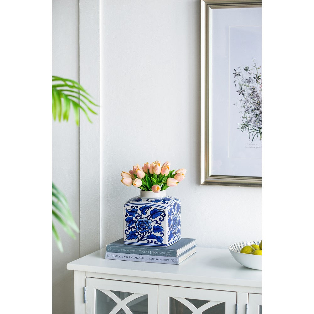 Blue/White Painted Canister