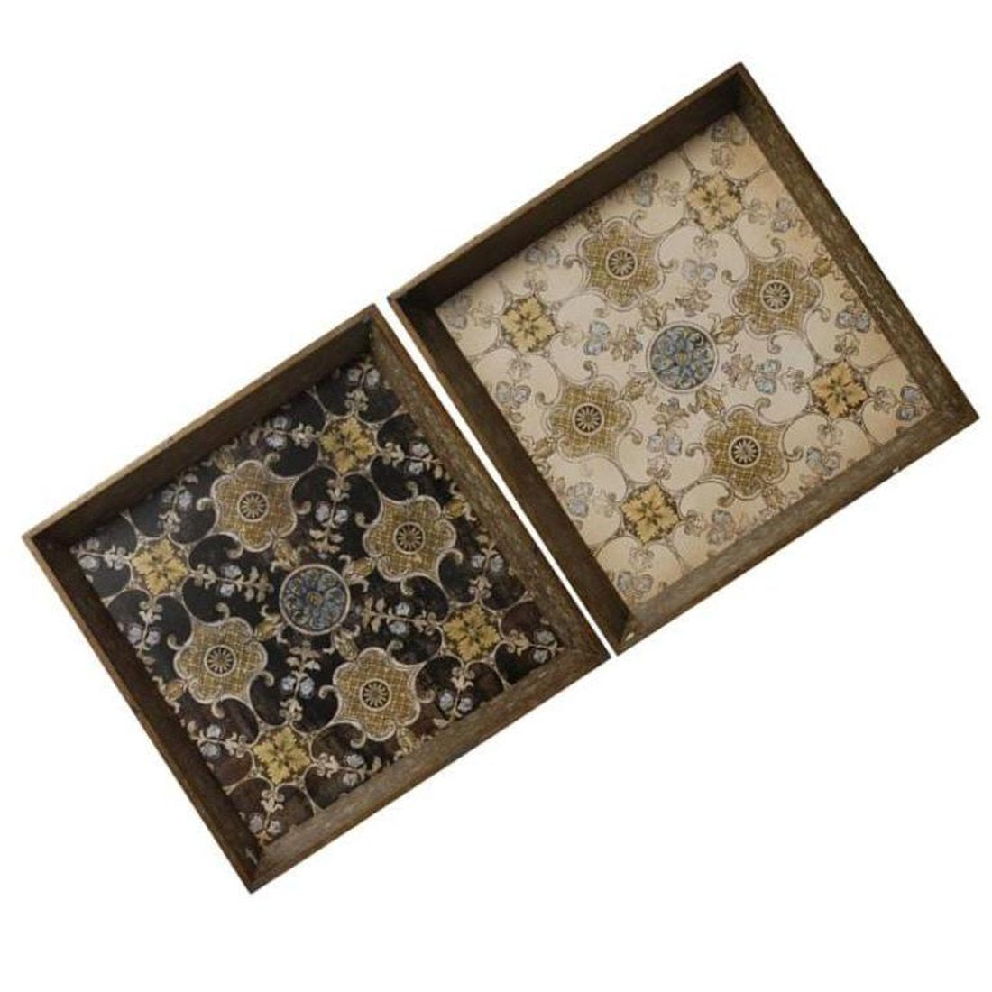 51cm Set of 2 Vintage Square Tray