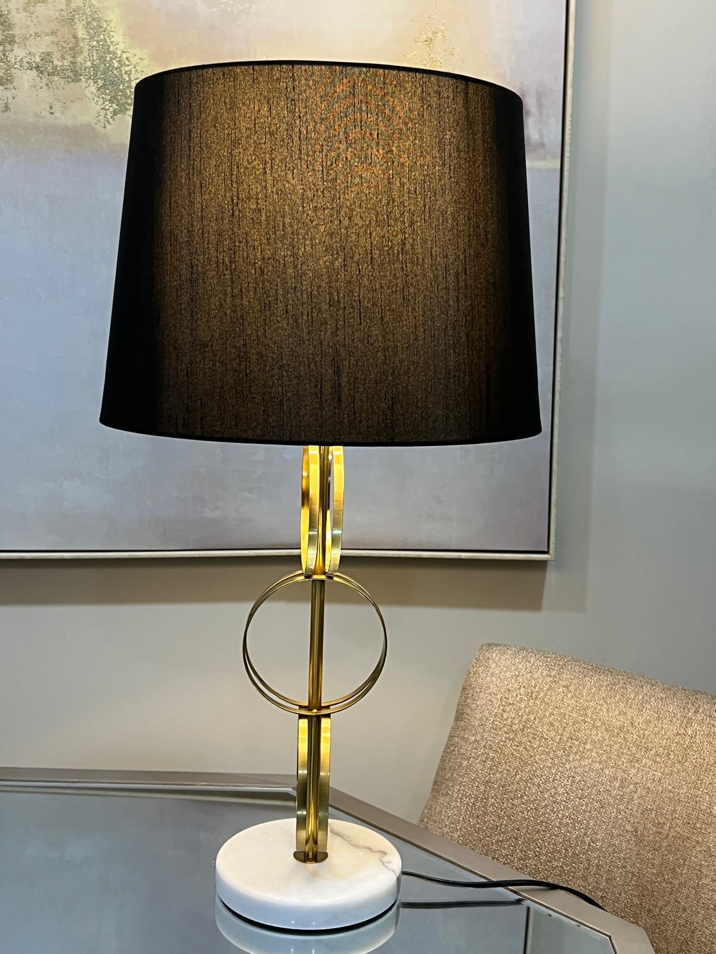 67cm Gold circles lamp