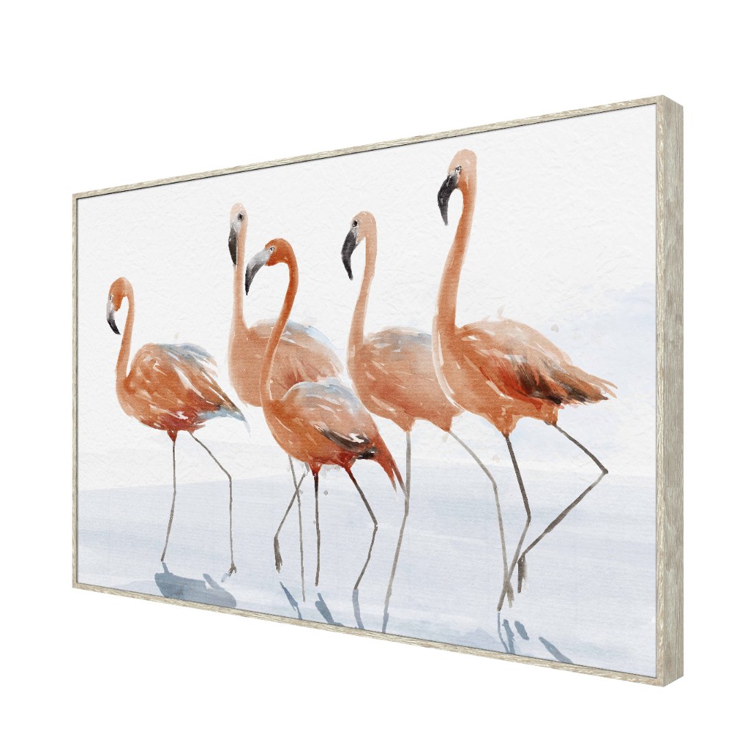 Dreamy Water Flamingos Framed Canvas