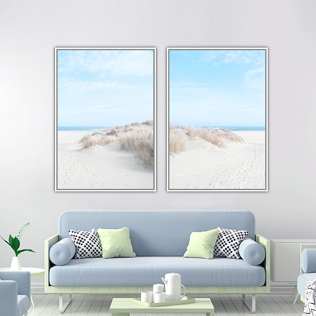 Sandy Beach Variant 2 Framed Canvas