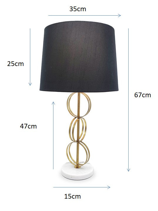 67cm Gold circles lamp