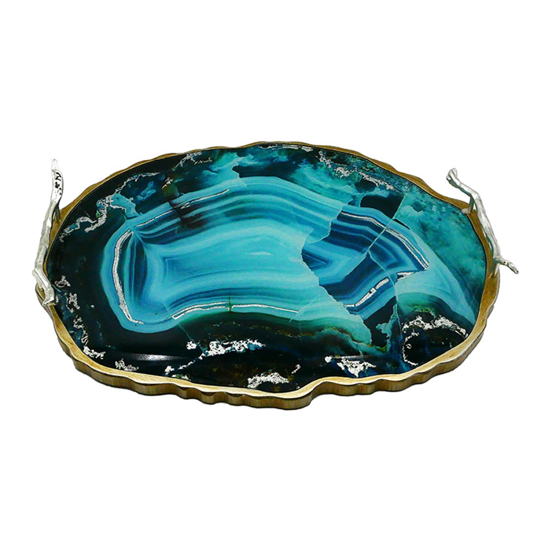 Luxe Dark Marble Tray