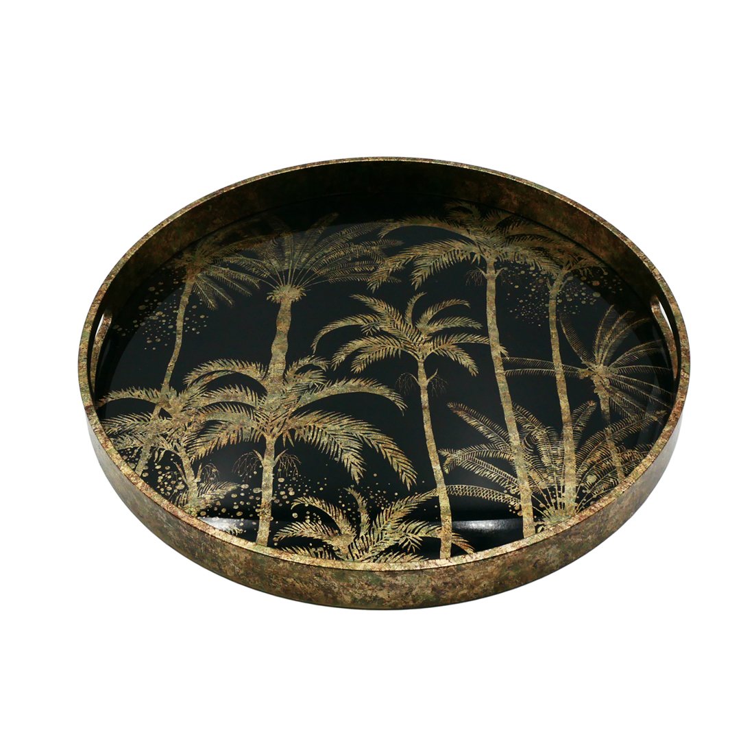 45cm Palm Tree Gold Tray