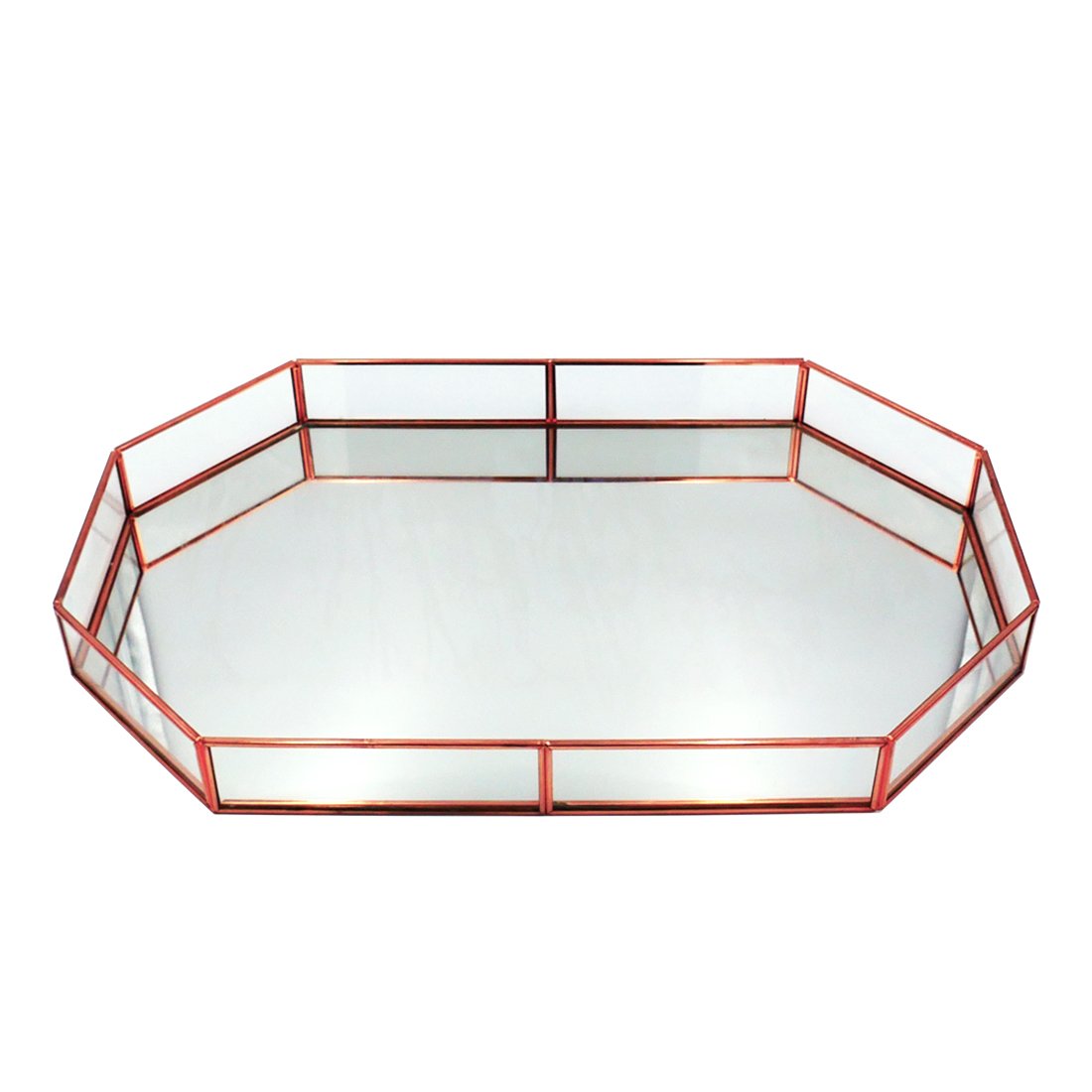 51cm Rose Gold Glass Tray