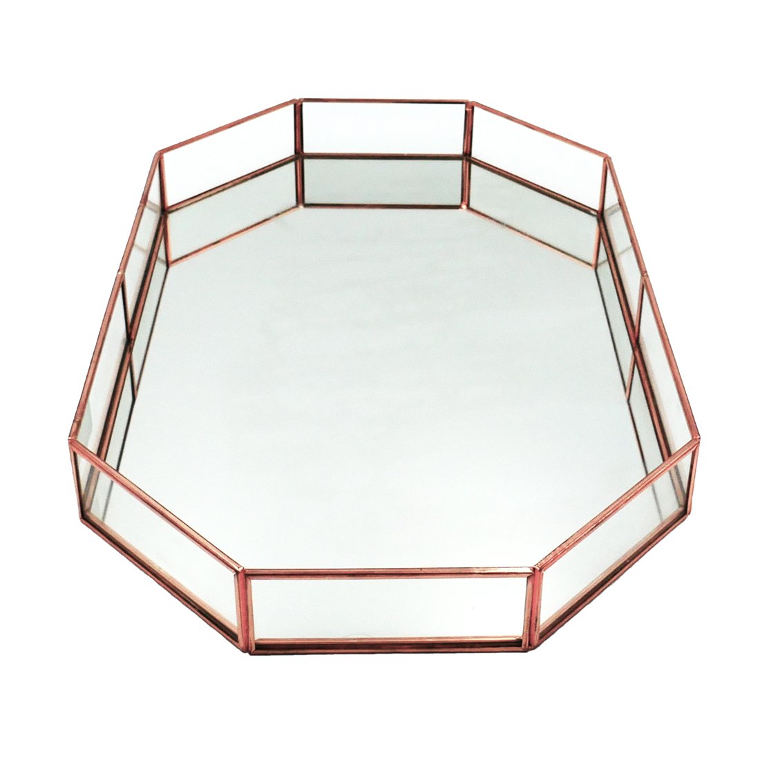 51cm Rose Gold Glass Tray