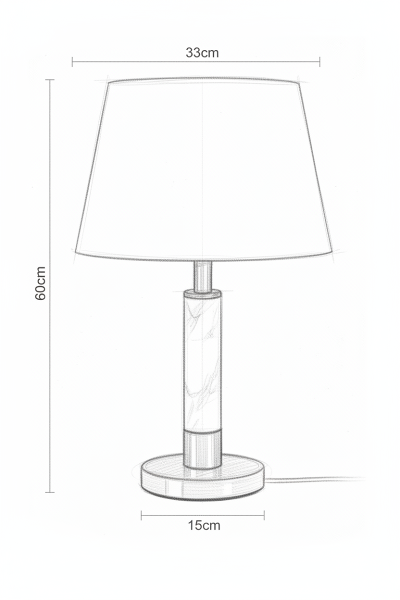H60cm Raffle Lamp White Shade