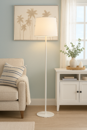 158CM Newport white floor lamp