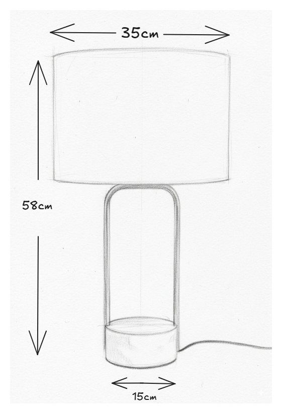 H58cm Luna Arc Ceramic Lamp