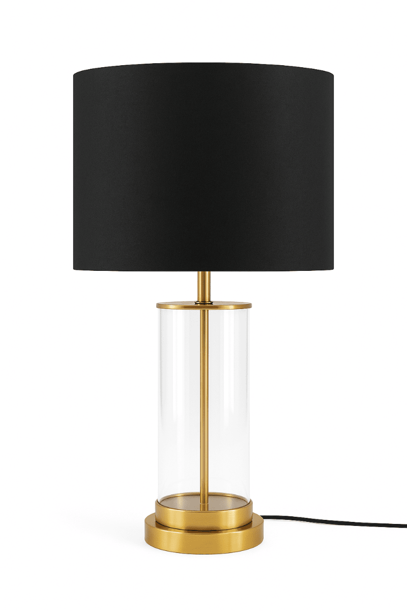 56x35CM  Glass Lamp & Shade-Gold Plated