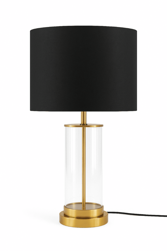 56x35CM  Glass Lamp & Shade-Gold Plated