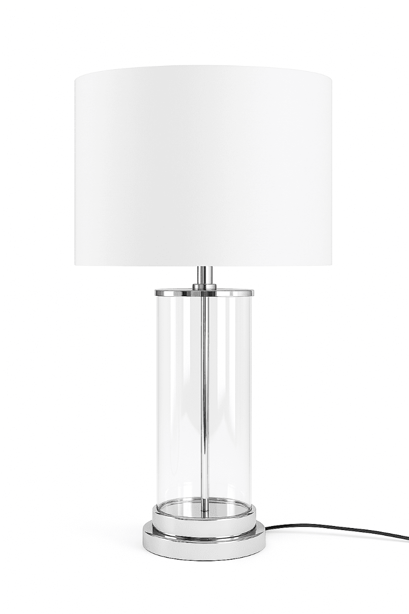 56x35CM Glass Lamp & Shade-Chrome