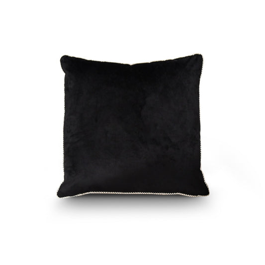 Onyx Velvet Cushion with Piping