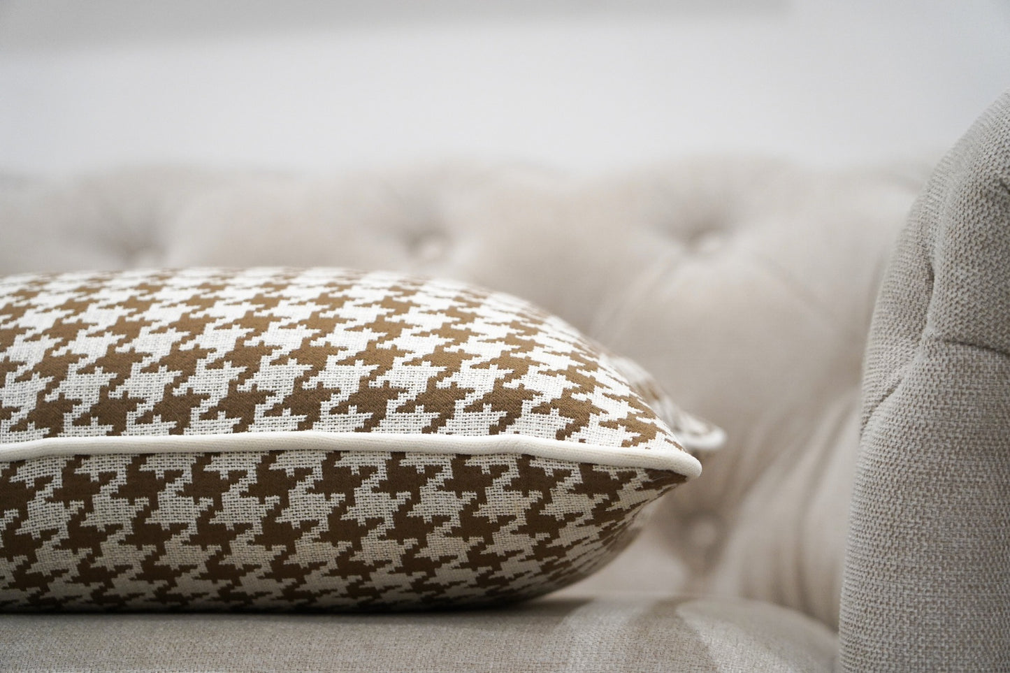 Saddle Houndstooth Cushion