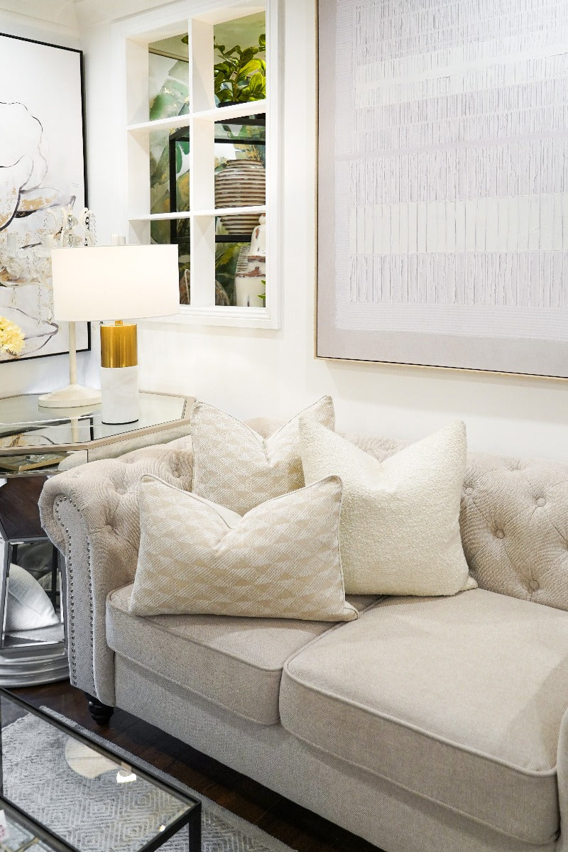 Bone Geometric Cushion