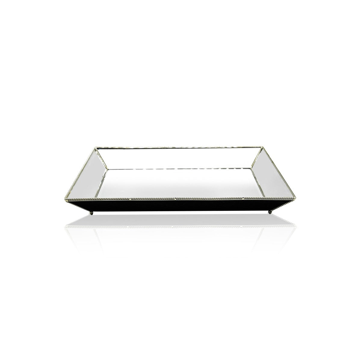 Vienna Silver String Tray with Bevelled Mirror