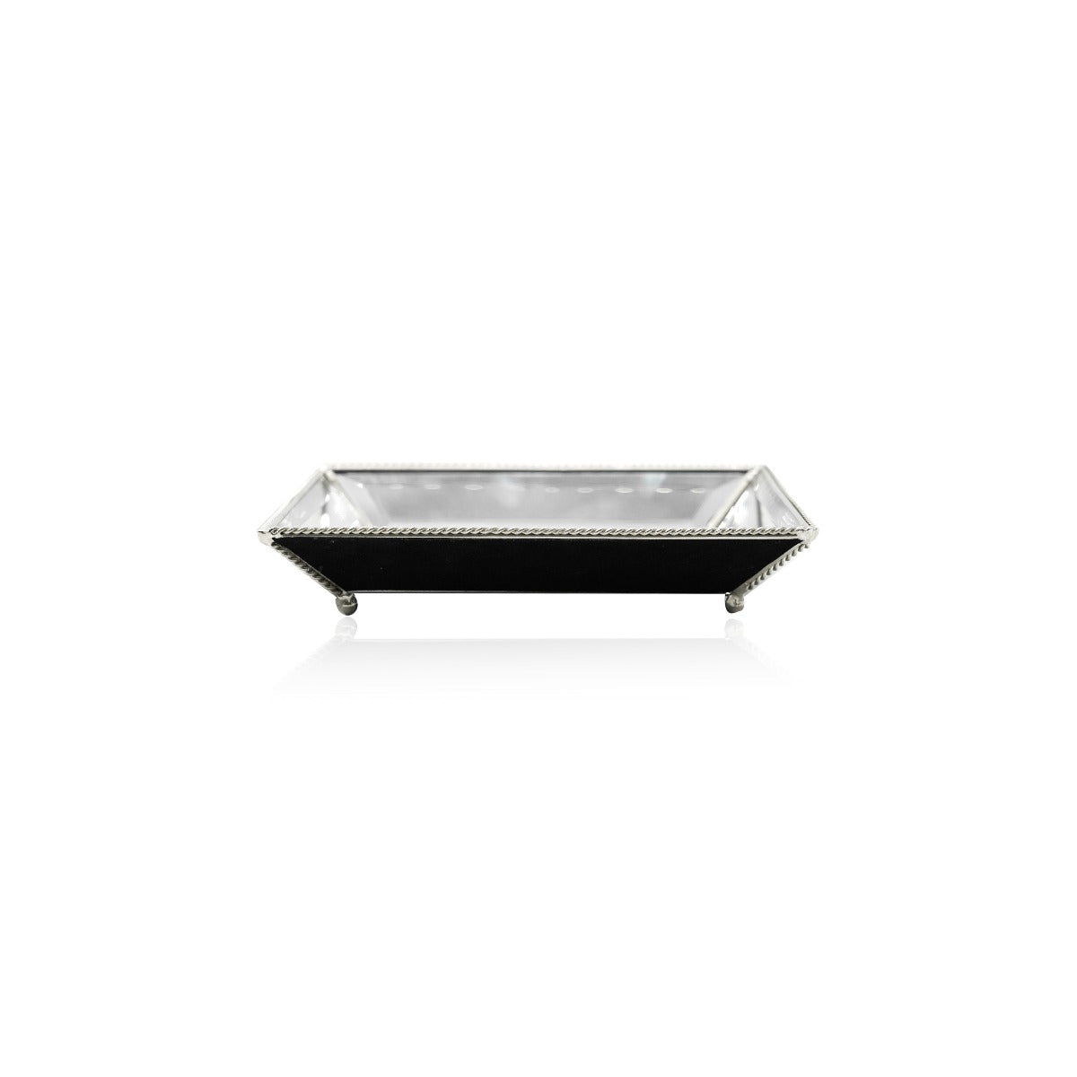 Vienna Silver String Tray with Bevelled Mirror