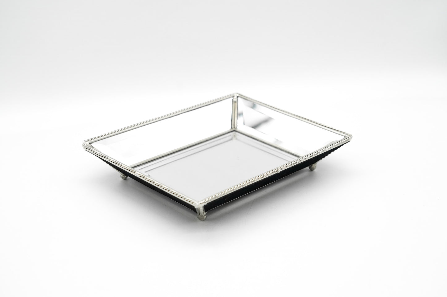 Vienna Silver String Tray with Bevelled Mirror