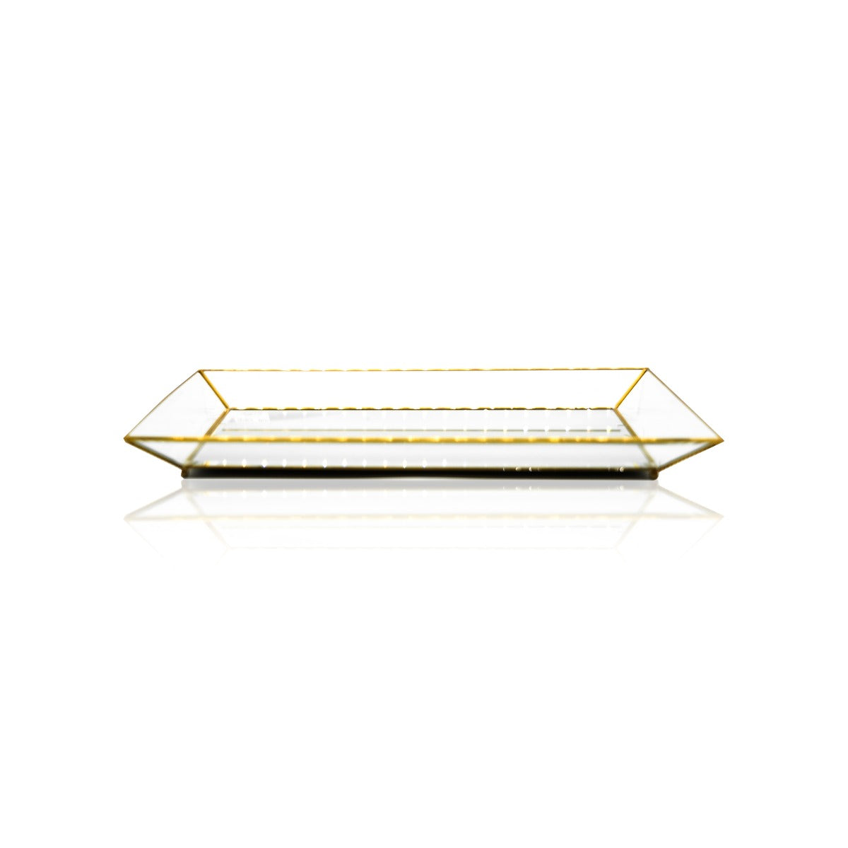 Elara Brass Tray with Bevelled Glass