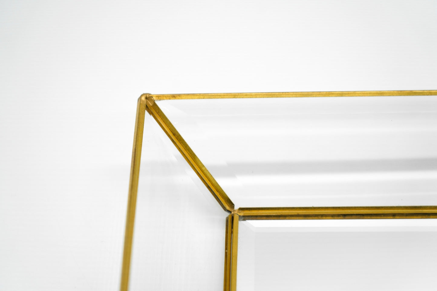 Elara Brass Tray with Bevelled Glass
