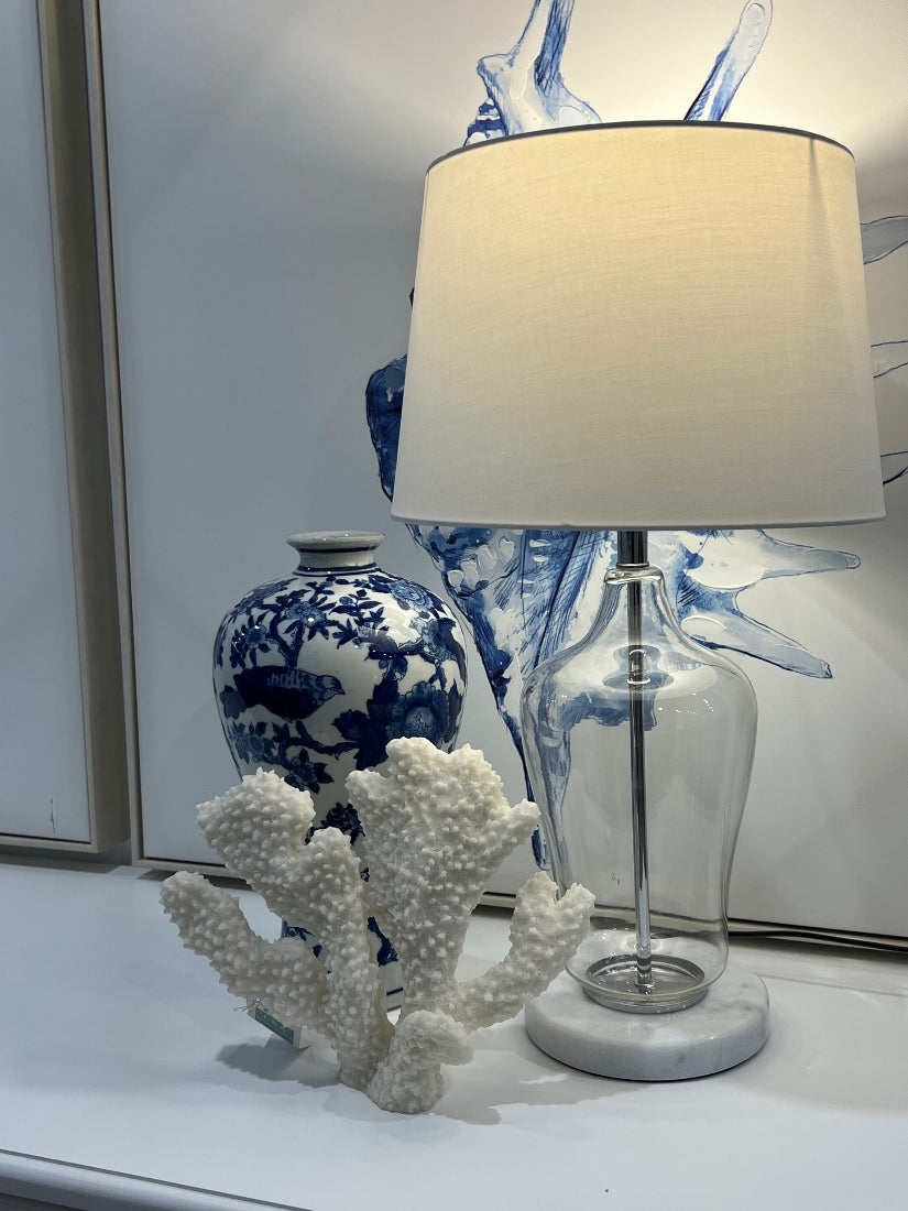 55cm Coastal Glass Lamp