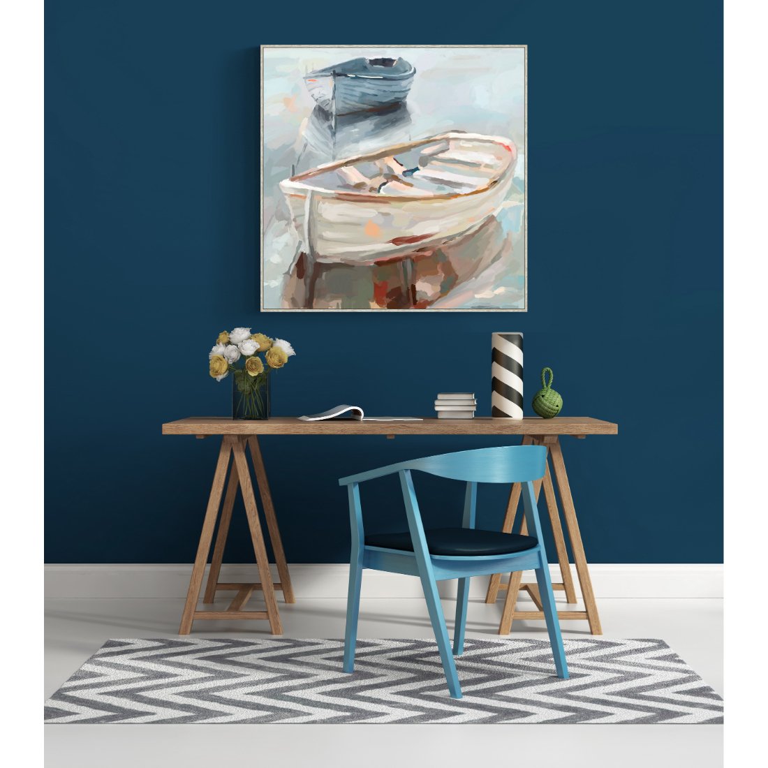 Boats Framed Canvas