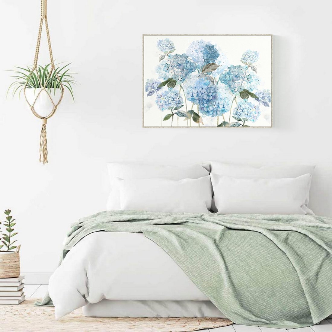 Ocean Hydrangea Framed Canvas