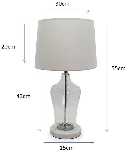 55cm Coastal Glass Lamp
