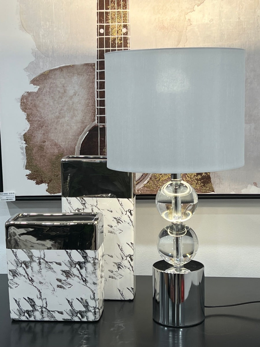 Windsor Crystal Lamp-Silver